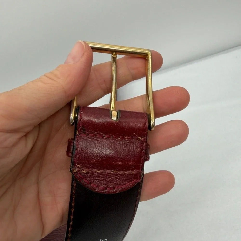 Full Grain Cowhide Brown Leather Money Belt Zipper Secret Pocket Size 36